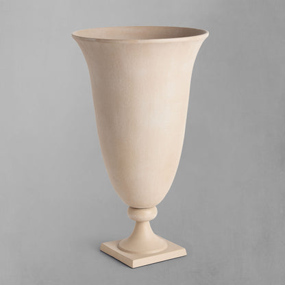 Sandstone footed vase - stylish home accent (Image1).
