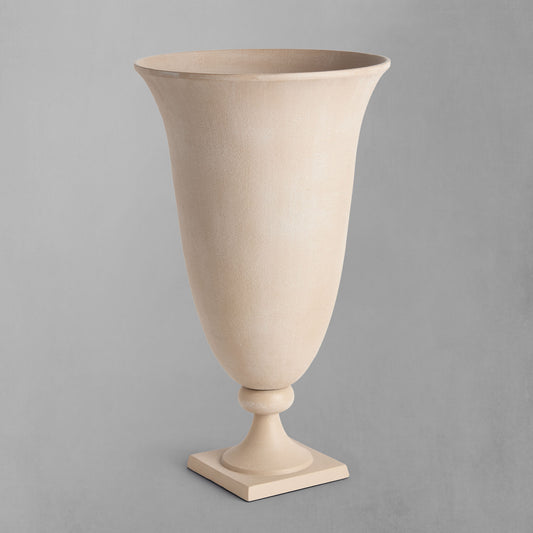 Sandstone footed vase - stylish home accent (Image1).