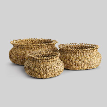 Seagrass loop baskets (set of 3) - stylish home accent (Image1).