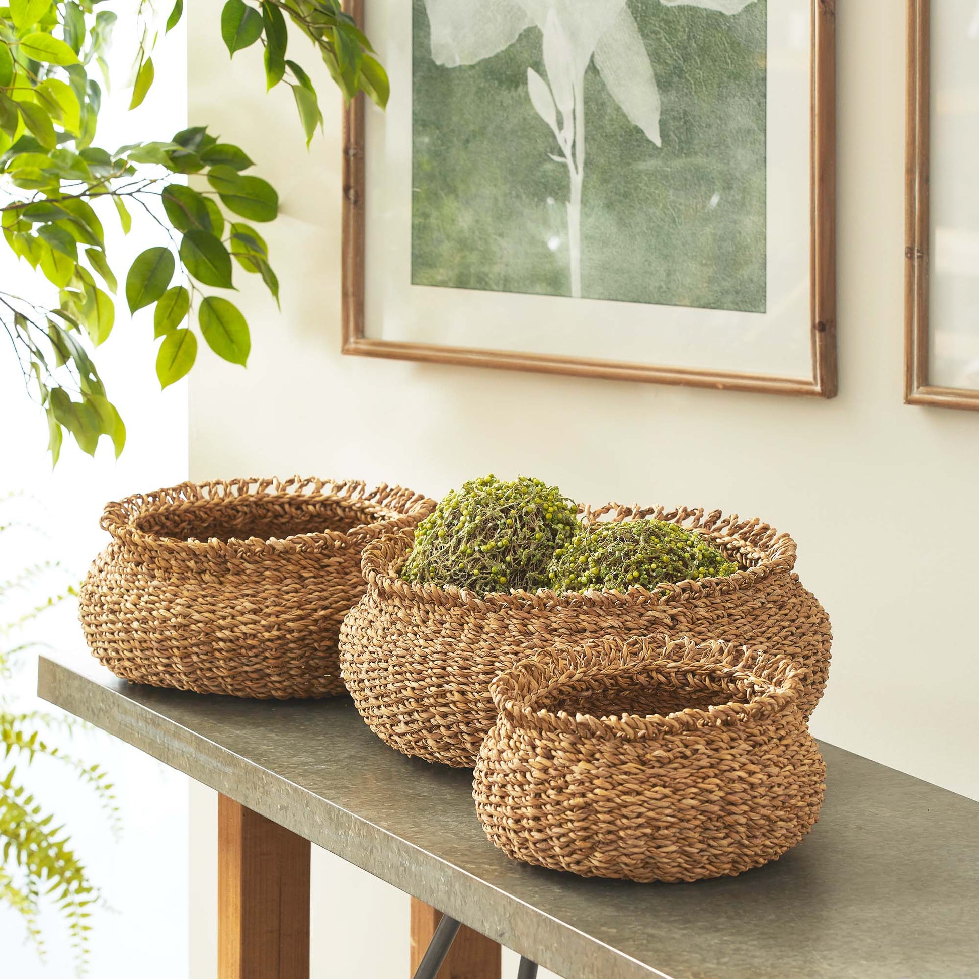 Seagrass loop baskets (set of 3) - stylish home accent (Image3).