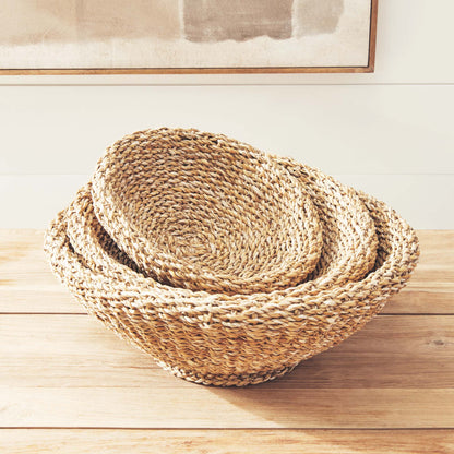 Seagrass shallow tapered baskets (set of 3) - stylish home accent (Image3).