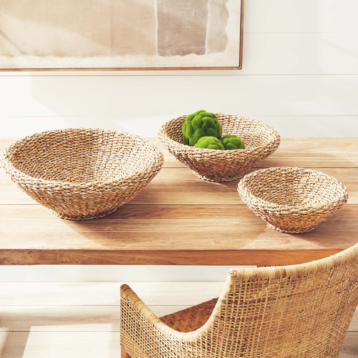 Seagrass shallow tapered baskets (set of 3) - stylish home accent (Image5).