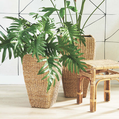 Seagrass tall square planters (set of 2) - stylish home accent (Image3).