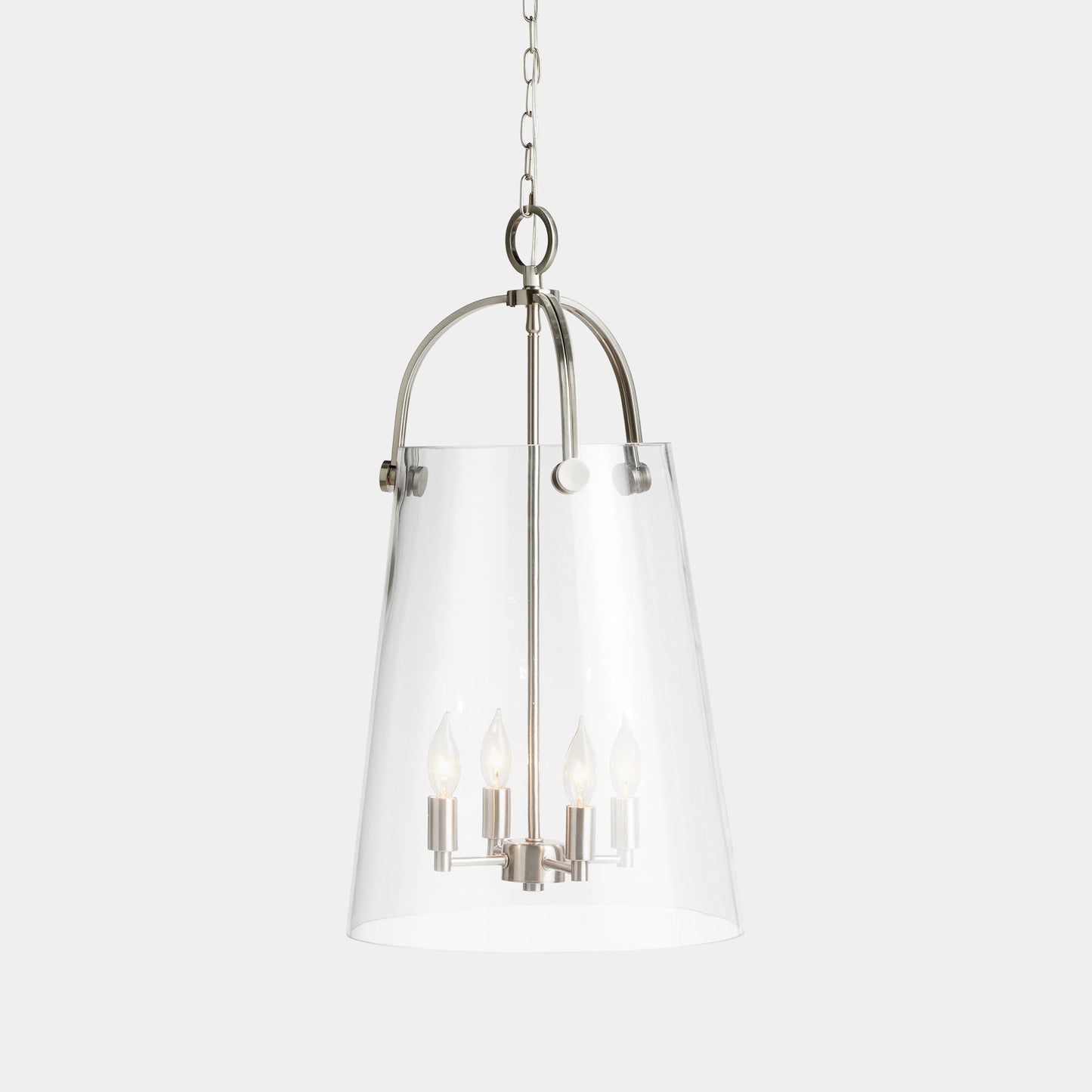 Silver glass 15 inch pendant - stylish home accent (Image1).