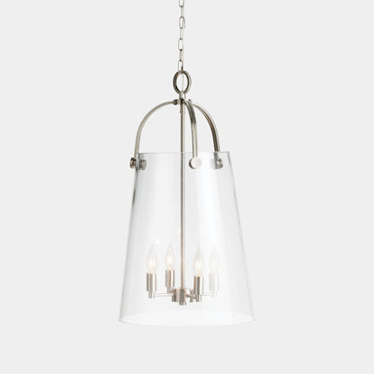 Silver glass 15 inch pendant - stylish home accent (Image1).