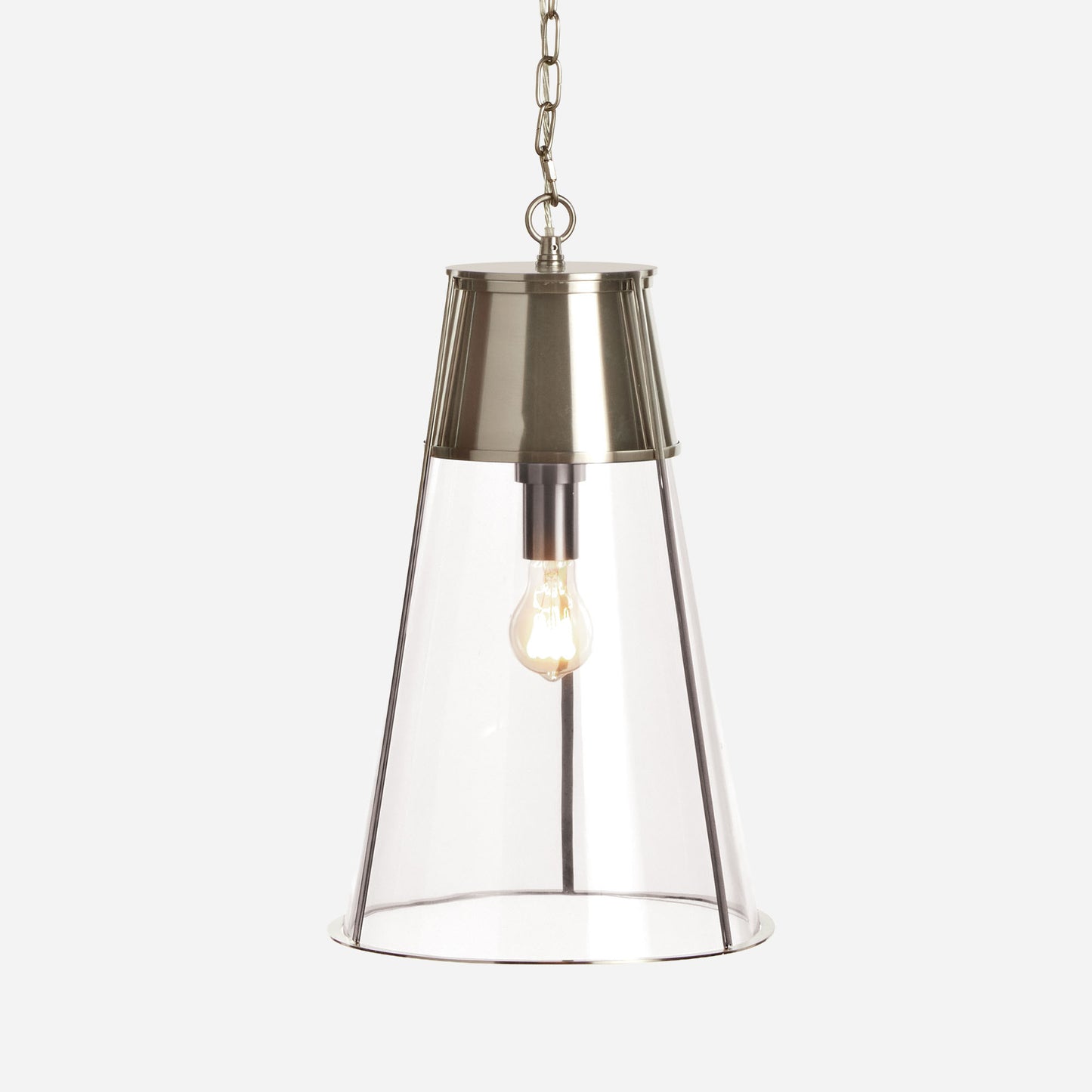 Silver glass pendant 12 inch - stylish home accent (Image1).