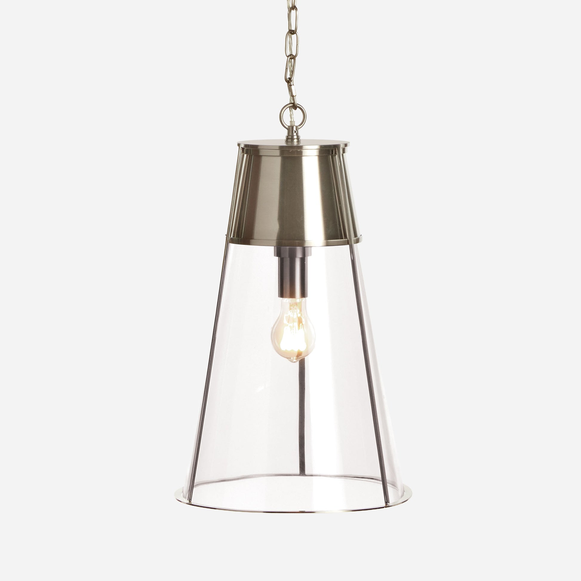 Silver glass pendant 12 inch - stylish home accent (Image1).