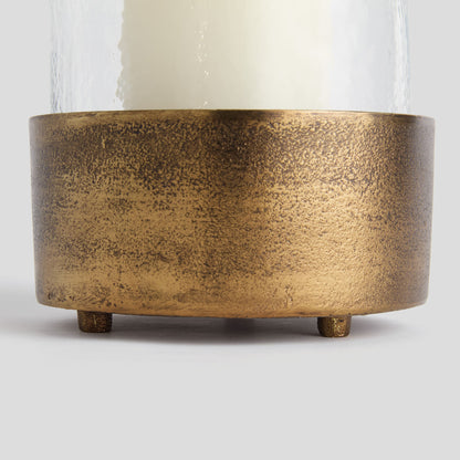 Small antique brass hammered hurricane - stylish home accent (Image2).