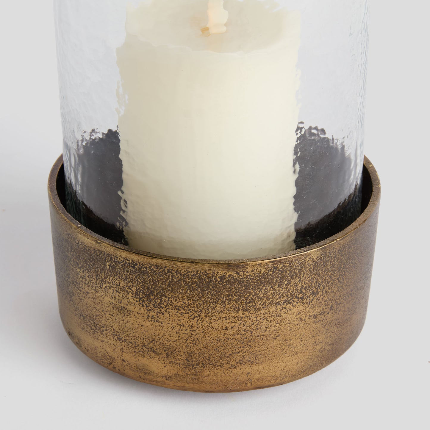 Small antique brass hammered hurricane - stylish home accent (Image3).