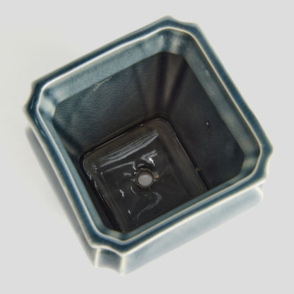 Small blue reactive glaze ceramic pot - stylish home accent (Image2).