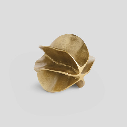 Small gold cast aluminum sculpture - stylish home accent (Image1).