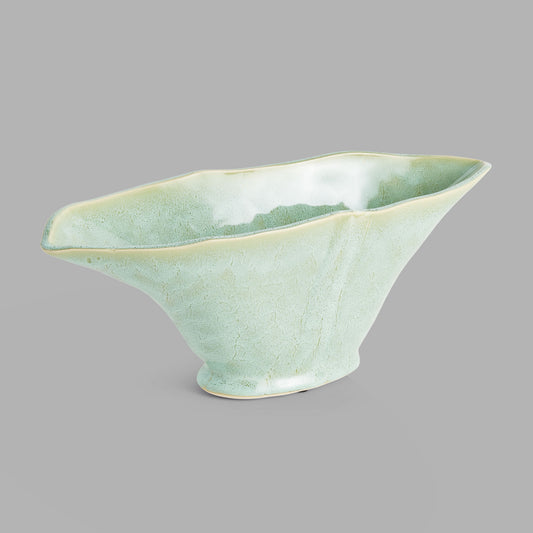 Small green handcrafted ceramic vase - stylish home accent (Image1).