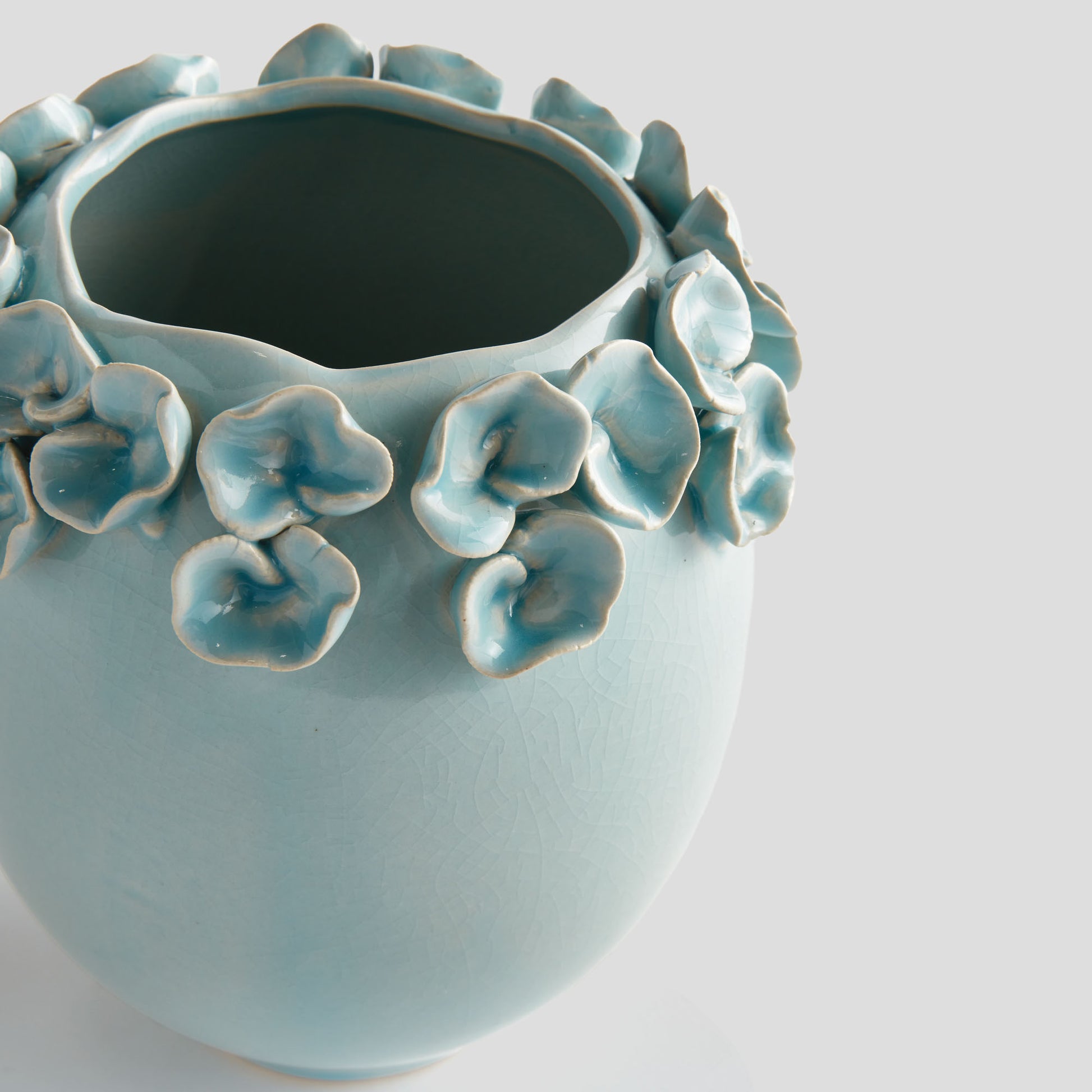 Small ice blue handcrafted ceramic vase - stylish home accent (Image2).