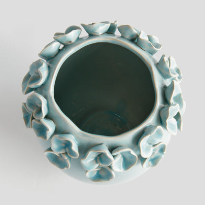 Small ice blue handcrafted ceramic vase - stylish home accent (Image3).