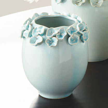Small ice blue handcrafted ceramic vase - stylish home accent (Image7).