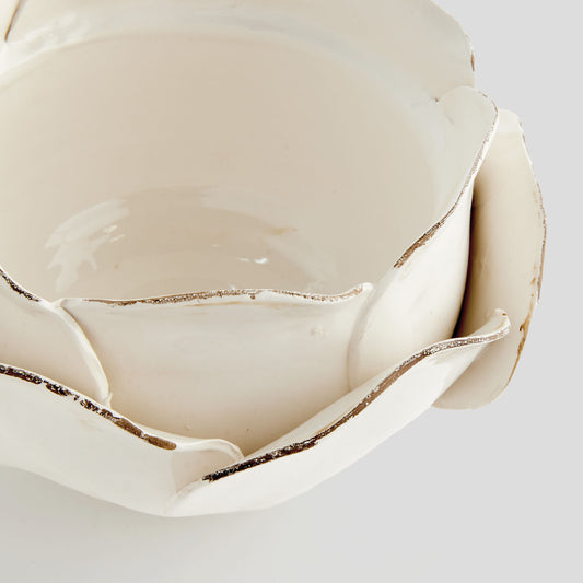 Small melon glazed ceramic decorative bowl - stylish home accent (Image2).