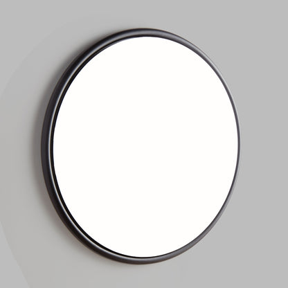 Small round black beveled edge mirror 25 inch - stylish home accent (Image1).