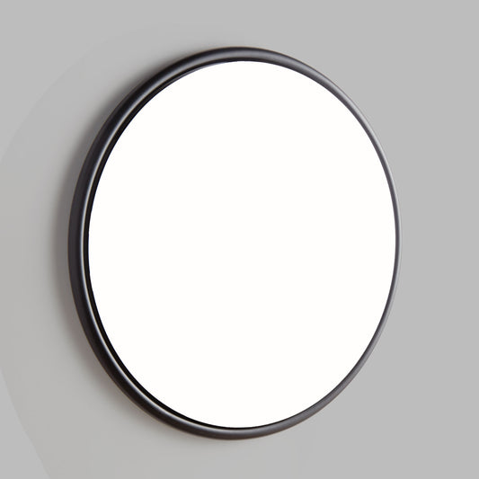 Small round black beveled edge mirror 25 inch - stylish home accent (Image1).