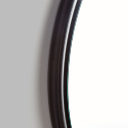 Small round black beveled edge mirror 25 inch - stylish home accent (Image2).