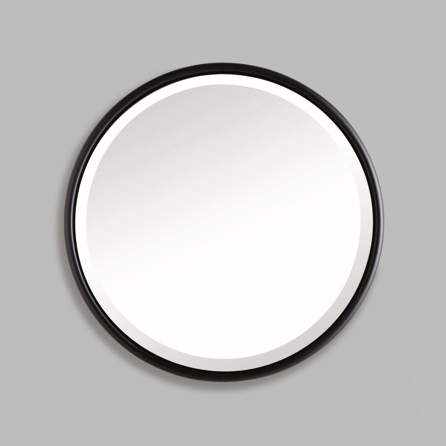 Small round black beveled edge mirror 25 inch - stylish home accent (Image3).