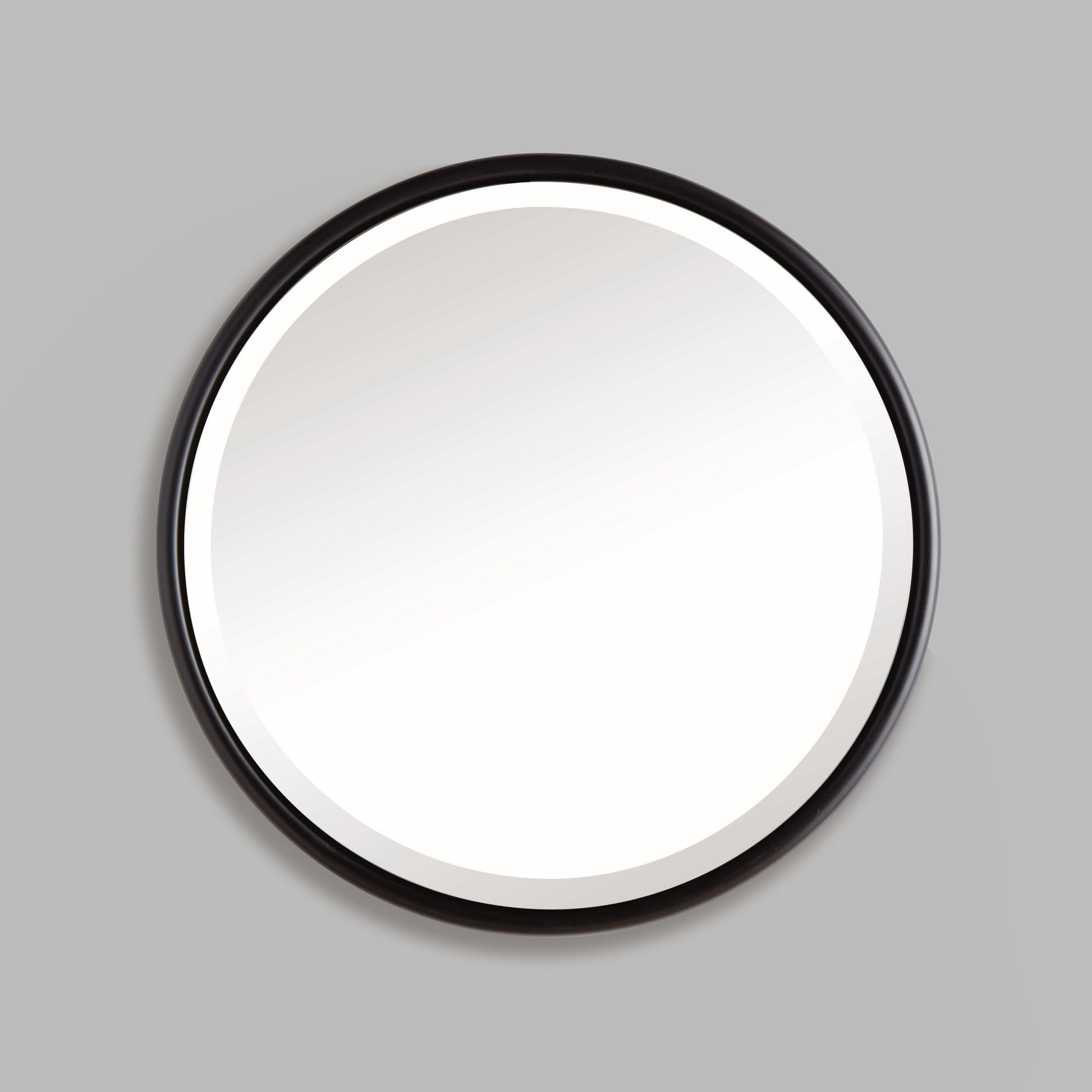 Small round black beveled edge mirror 25 inch - stylish home accent (Image3).