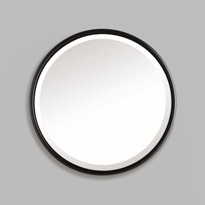 Small round black beveled edge mirror 25 inch - stylish home accent (Image3).