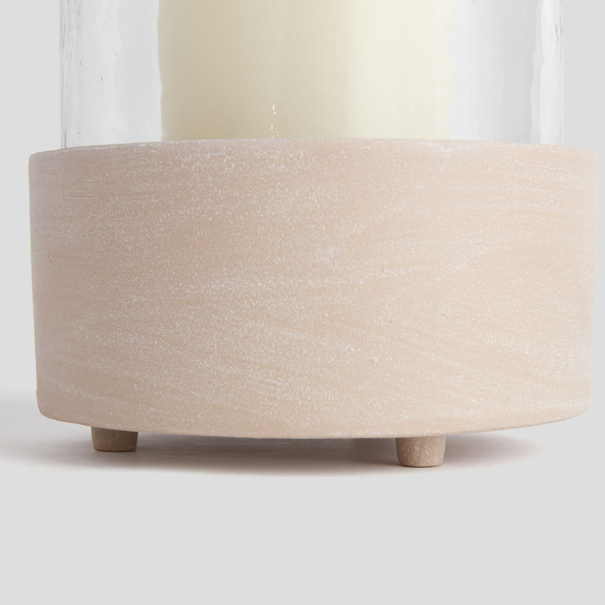 Small sandstone textured hurricane candleholder - stylish home accent (Image2).