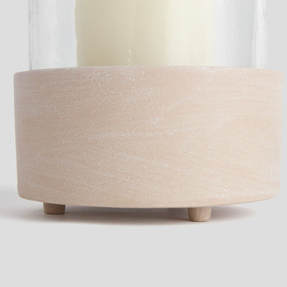 Small sandstone textured hurricane candleholder - stylish home accent (Image2).