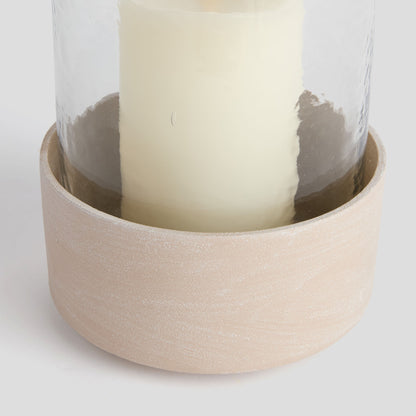 Small sandstone textured hurricane candleholder - stylish home accent (Image3).