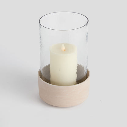 Small sandstone textured hurricane candleholder - stylish home accent (Image4).