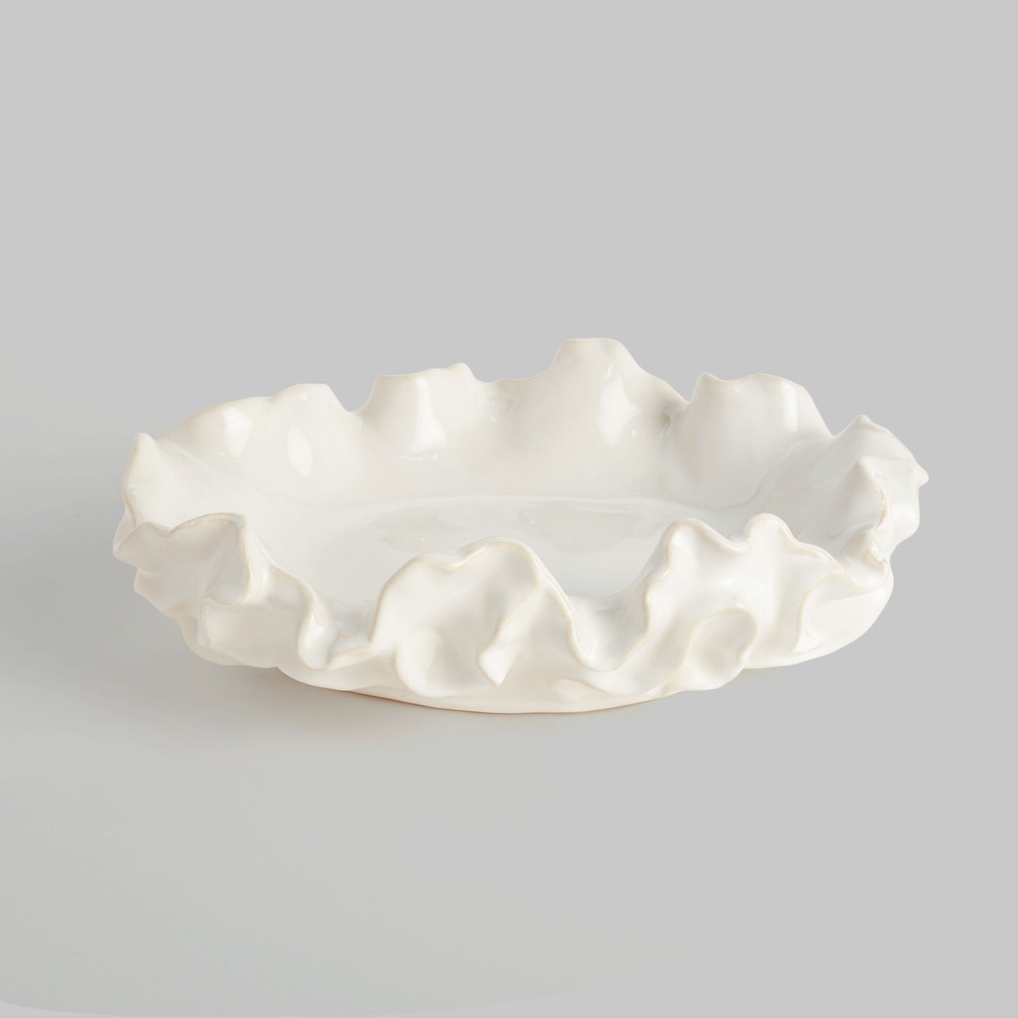 Small white handcrafted stoneware decorative bowl - stylish home accent (Image4).