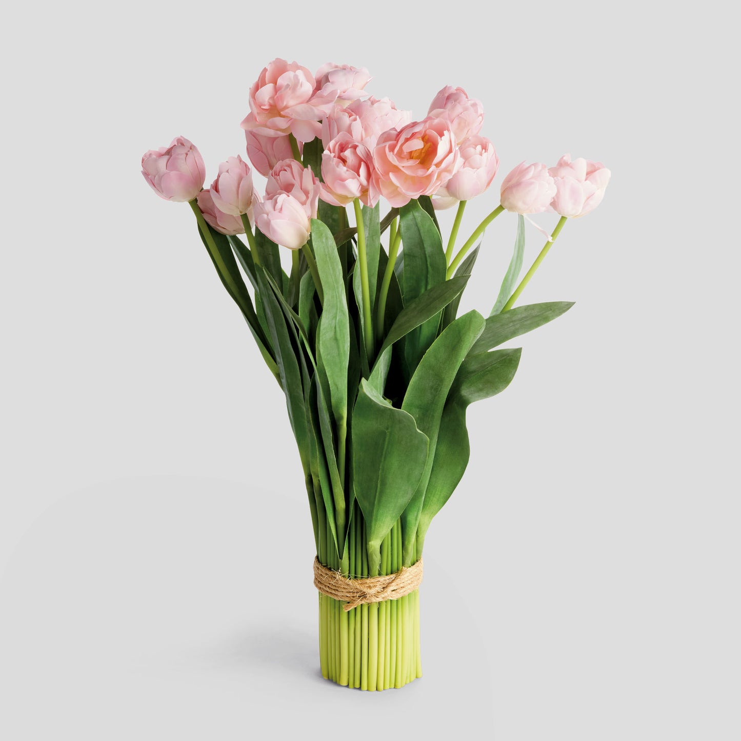 Soft pink faux peony tulip bundle - stylish home accent (Image1).