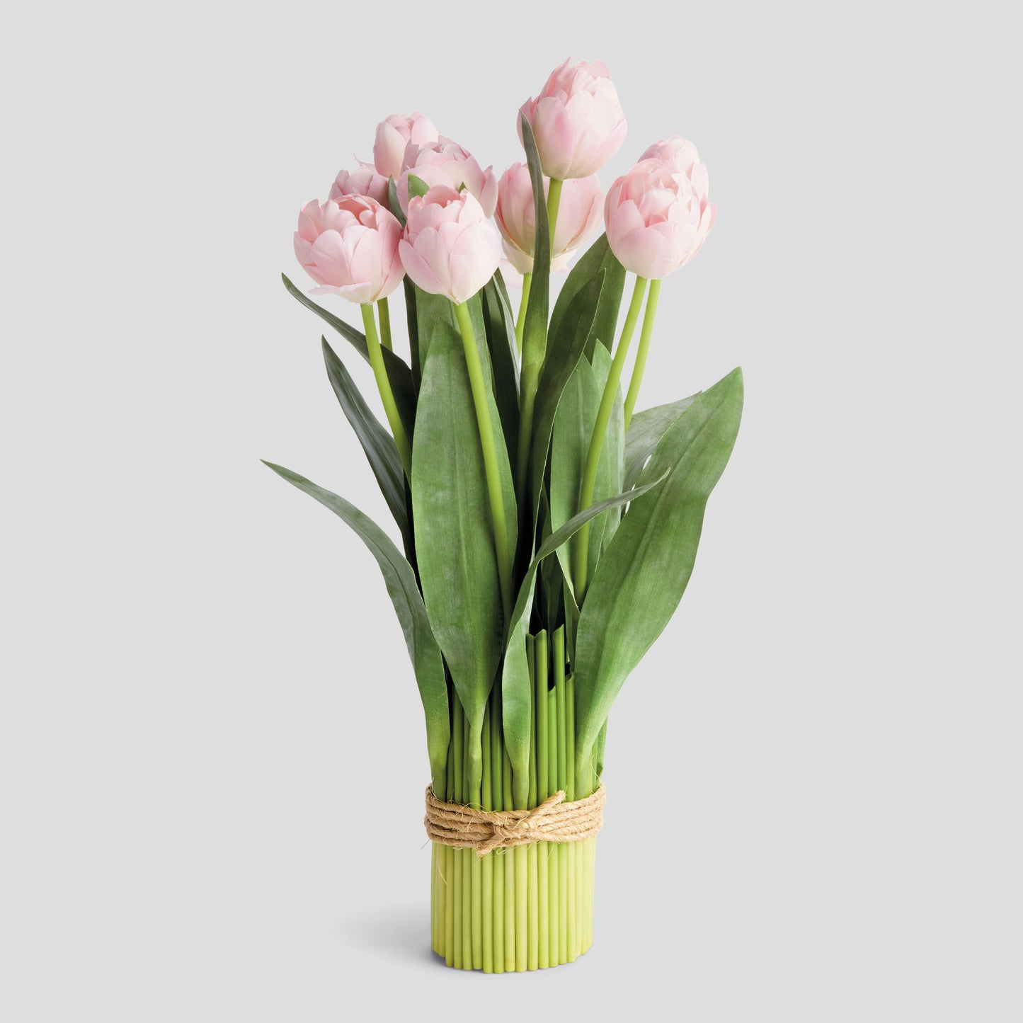 Soft pink faux peony tulip drop-in bundle - stylish home accent (Image1).