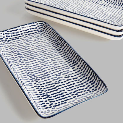 Speckled blue ceramic 8 inch trays (set of 4) - stylish home accent (Image3).