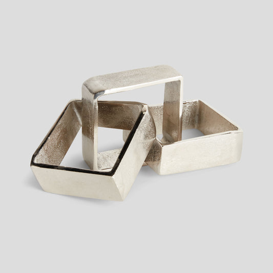 Square chain aluminum sculpture - stylish home accent (Image1).