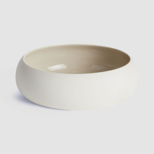 Taupe ceramic decorative bowl - stylish home accent (Image1).
