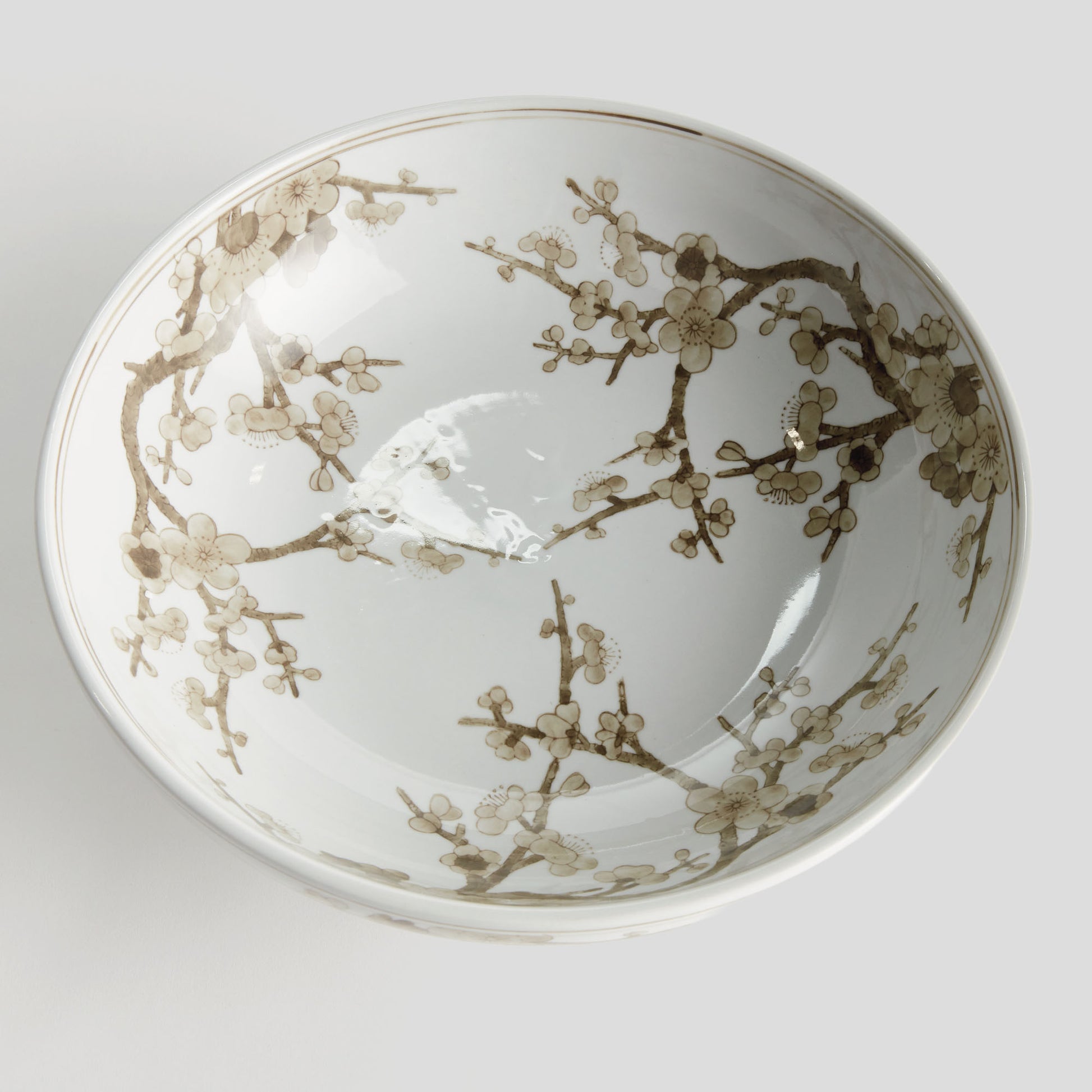 Taupe chinoiserie ceramic footed bowl - stylish home accent (Image3).