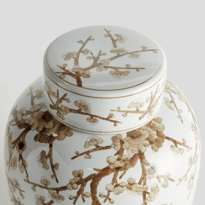Taupe chinoiserie lidded ginger jar - stylish home accent (Image3).