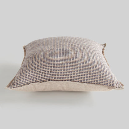 Taupe jacquard woven pillow for home decor and accessories.