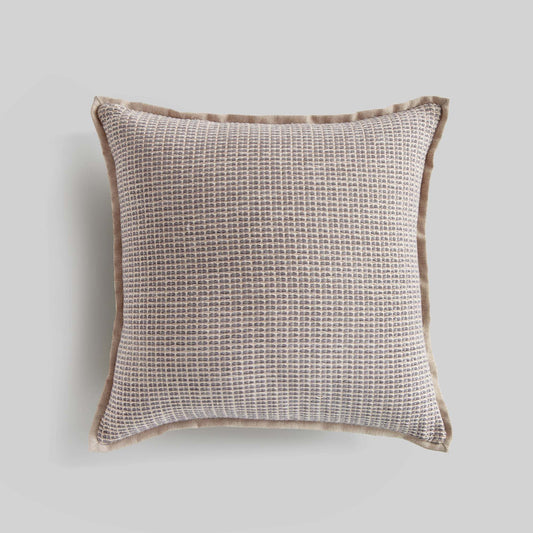 Taupe woven jacquard 20 inch pillow - stylish home accent (Image1).