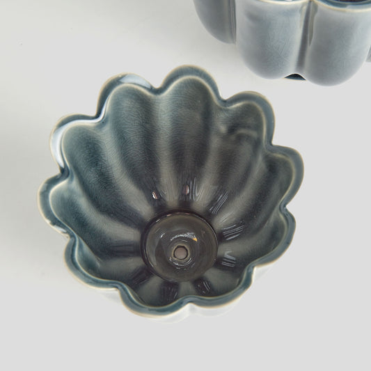 Teal reactive glaze ceramic pots (set of 2) - stylish home accent (Image2).