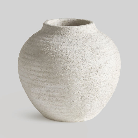 Textured ceramic round large vase - stylish home accent (Image1).