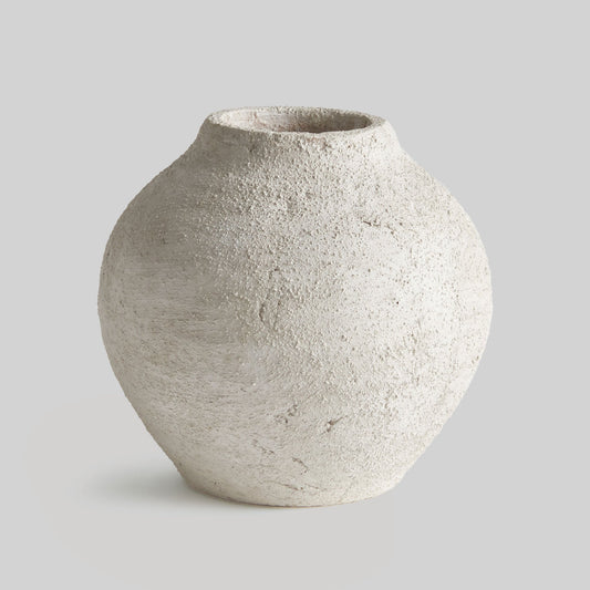 Textured ceramic round small vase - stylish home accent (Image1).