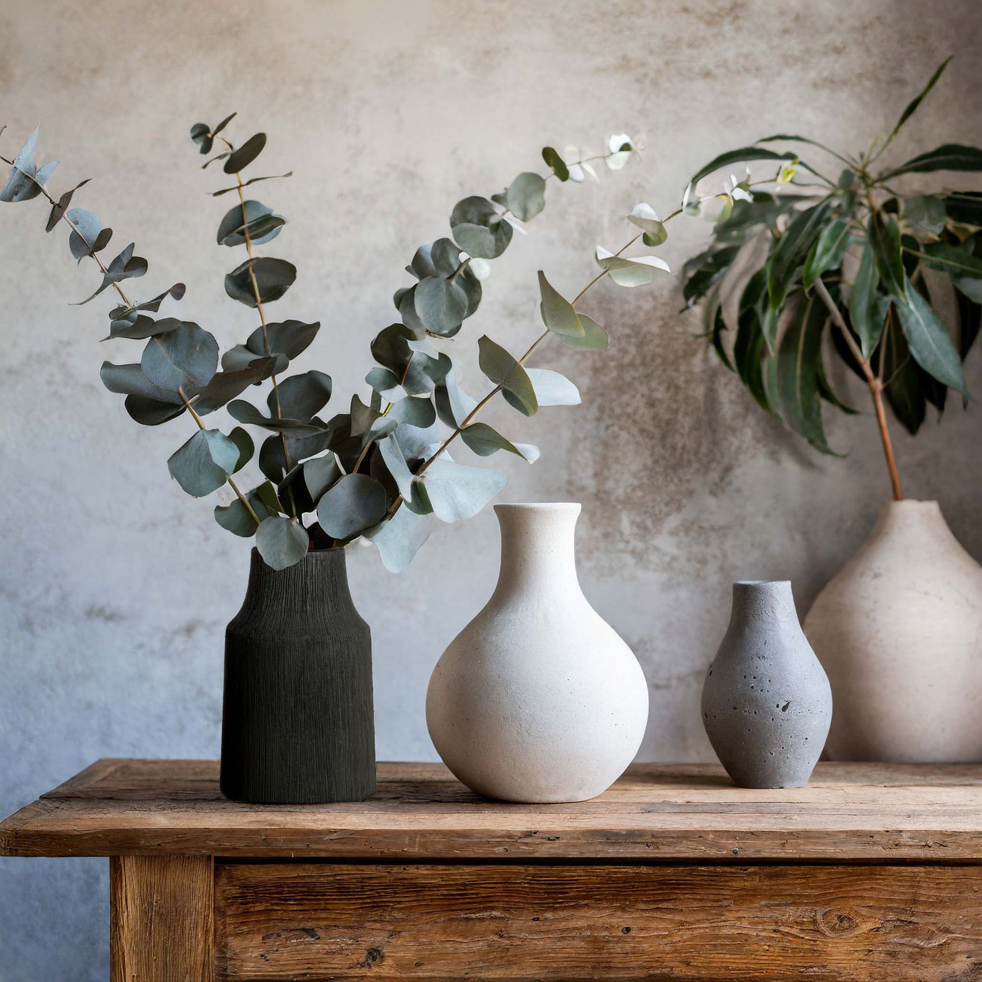 small ceramic flower pot textured ceramic small vase in matte black