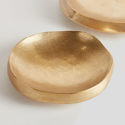 Textured gold decorative round bowls (set of 2) - stylish home accent (Image3).