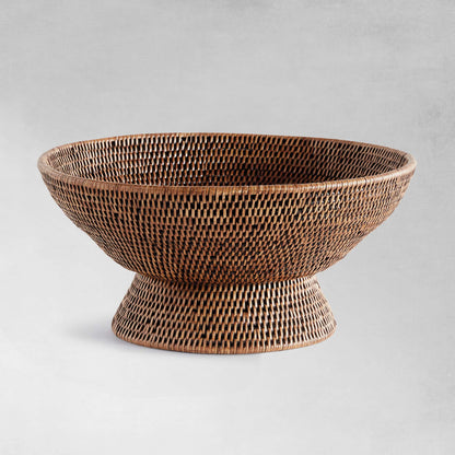 Warm brown rattan offering bowl 15.75 inch - stylish home accent (Image1).