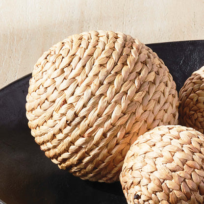 Water hyacinth 6.5 inch decorative orbs (set of 3) - stylish home accent (Image1).