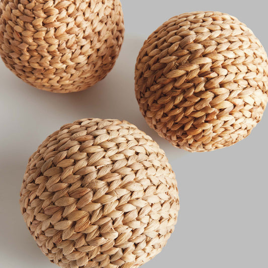 Water hyacinth 6.5 inch decorative orbs (set of 3) - stylish home accent (Image3).