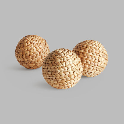 Water hyacinth orbs 4.5 inch (set of 3) - stylish home accent (Image3).