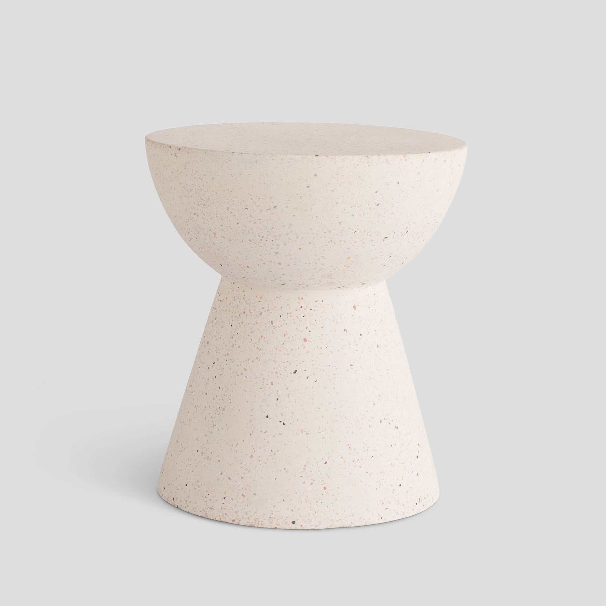 White ceramic outdoor side table 18.5 inch - stylish home accent (Image1).